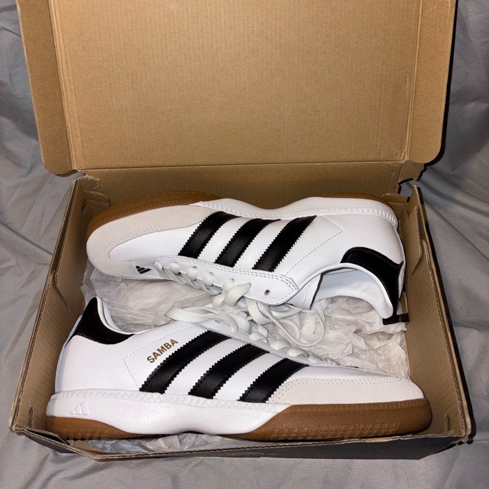Adidas Samba White with Black Stripes